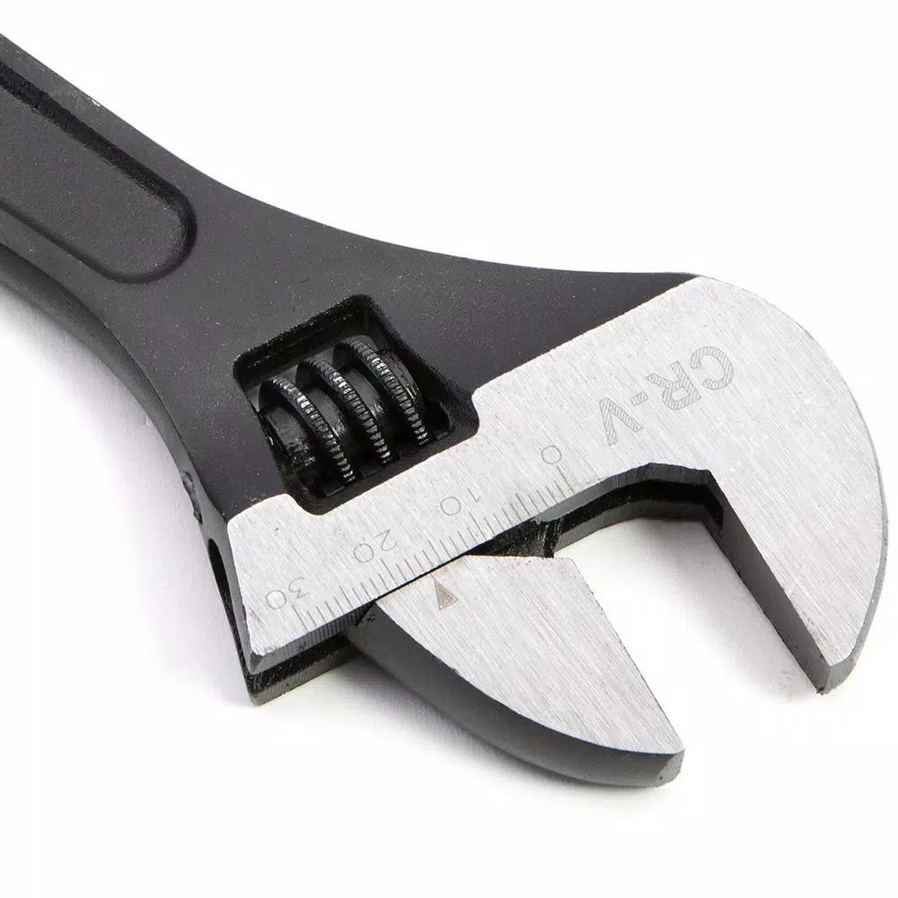 Stark 10 in. Adjustable Wrench, Black Chrome Vanadium Steel with Built-in SAE/Metric Scale