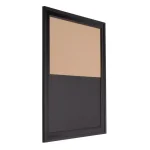 DesignOvation Bosc Black Combination Magnetic Chalkboard and Burlap Fabric Pinboard Memo Board thumbnail 3