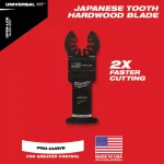 Milwaukee 1-3/8 in. High Carbon Steel Japanese Tooth Oscillating Multi-Tool Blade 3-Pack thumbnail 4