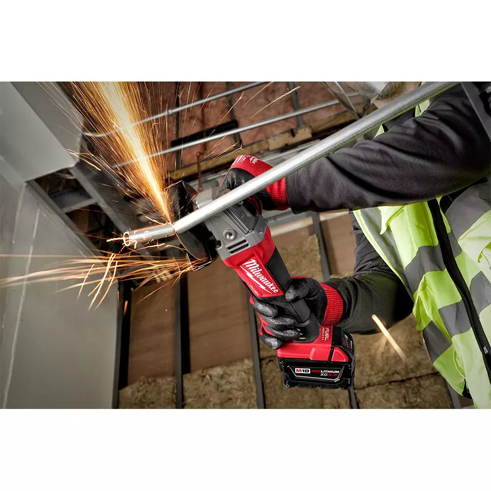 Milwaukee M18 FUEL 1/2 in. High Torque Impact Wrench & 5 in. Grinder Combo Kit w/ Two 6.0 Ah Batteries