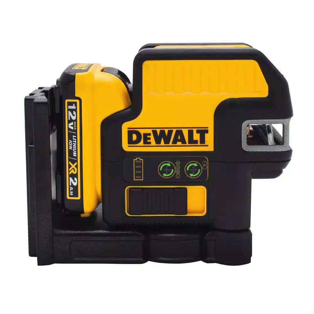 DEWALT 12V MAX Green Self-Leveling 2-Spot & Cross Line Laser Level Kit with 2Ah Battery & TSTAK Case