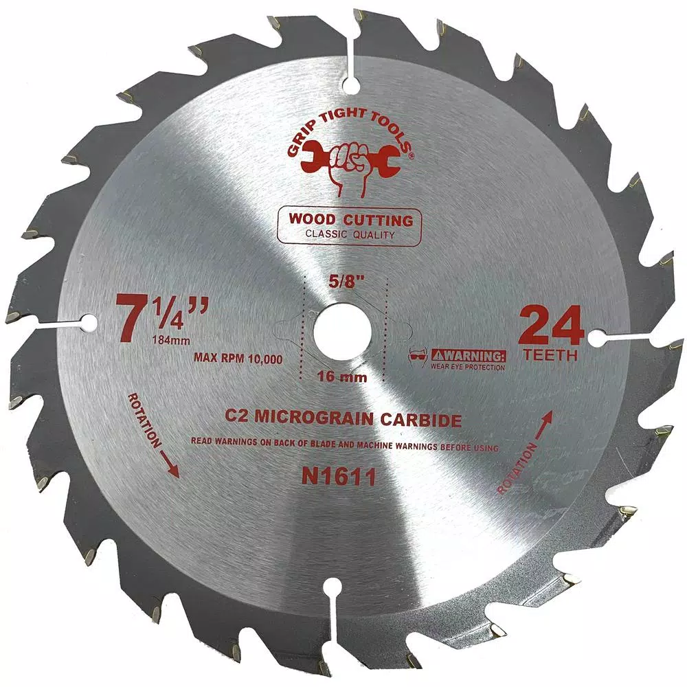 GRIP TIGHT TOOLS Grip Tight Classic 7-1/4 in. 24-Tooth Tungsten Carbide Tipped Circular Saw Blade (25-Pack)