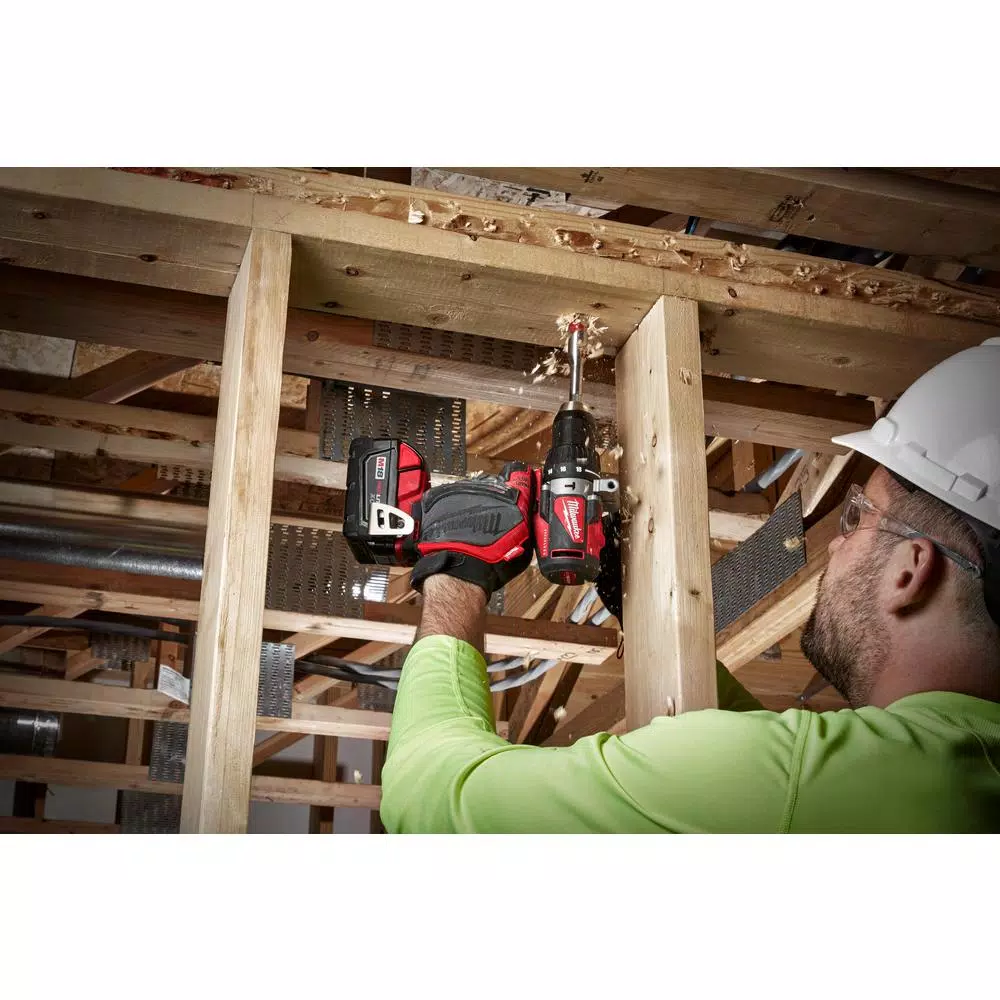 Milwaukee M18 18V Brushless Cordless 1/2 in. Compact Hammer Drill/Driver, Tool Only