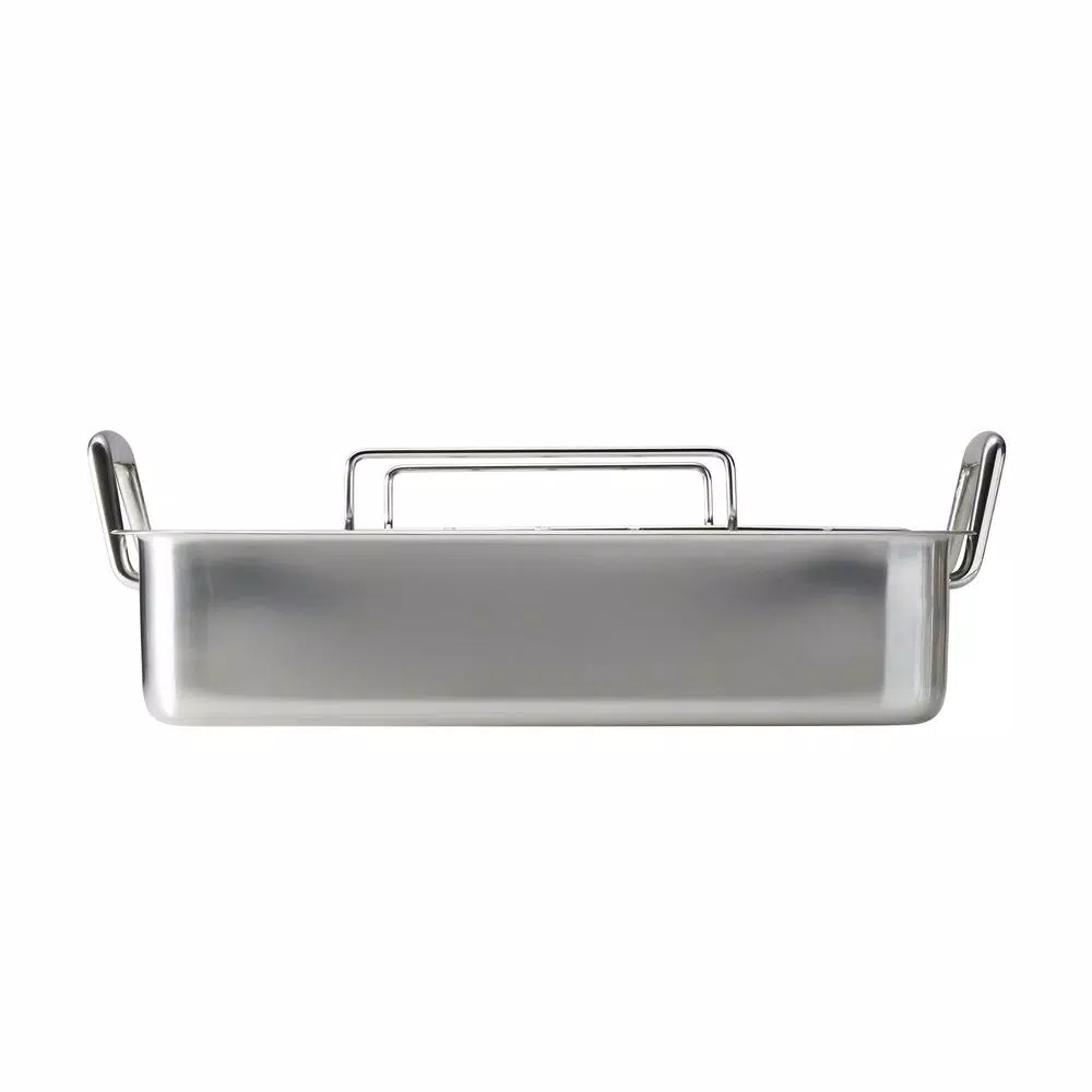 Tramontina Gourmet Prima 9.5 Qt. Stainless Steel Roasting Pan with Basting Grill and V-Rack