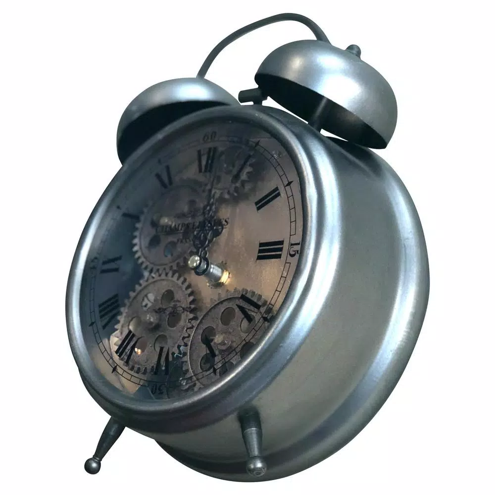 Yosemite Home Decor Gunpowder and Brass Gears Analog Table Top Clock