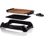 Ovente 1000W Portable Indoor Smokeless Grill, 13x10 inch Non-Stick Aluminum Grilling Plate, Copper thumbnail 3