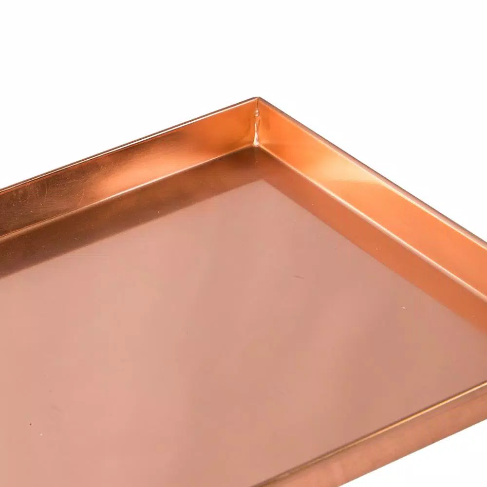 Achla Designs 10.75 in. Square Copper Plated Stainless Steel Decorative Serving Tray