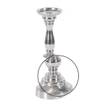 LITTON LANE Classic Aluminum Candle Stick Set of 3 - 10 in. x 14 in. Polished Silver Finish thumbnail 3