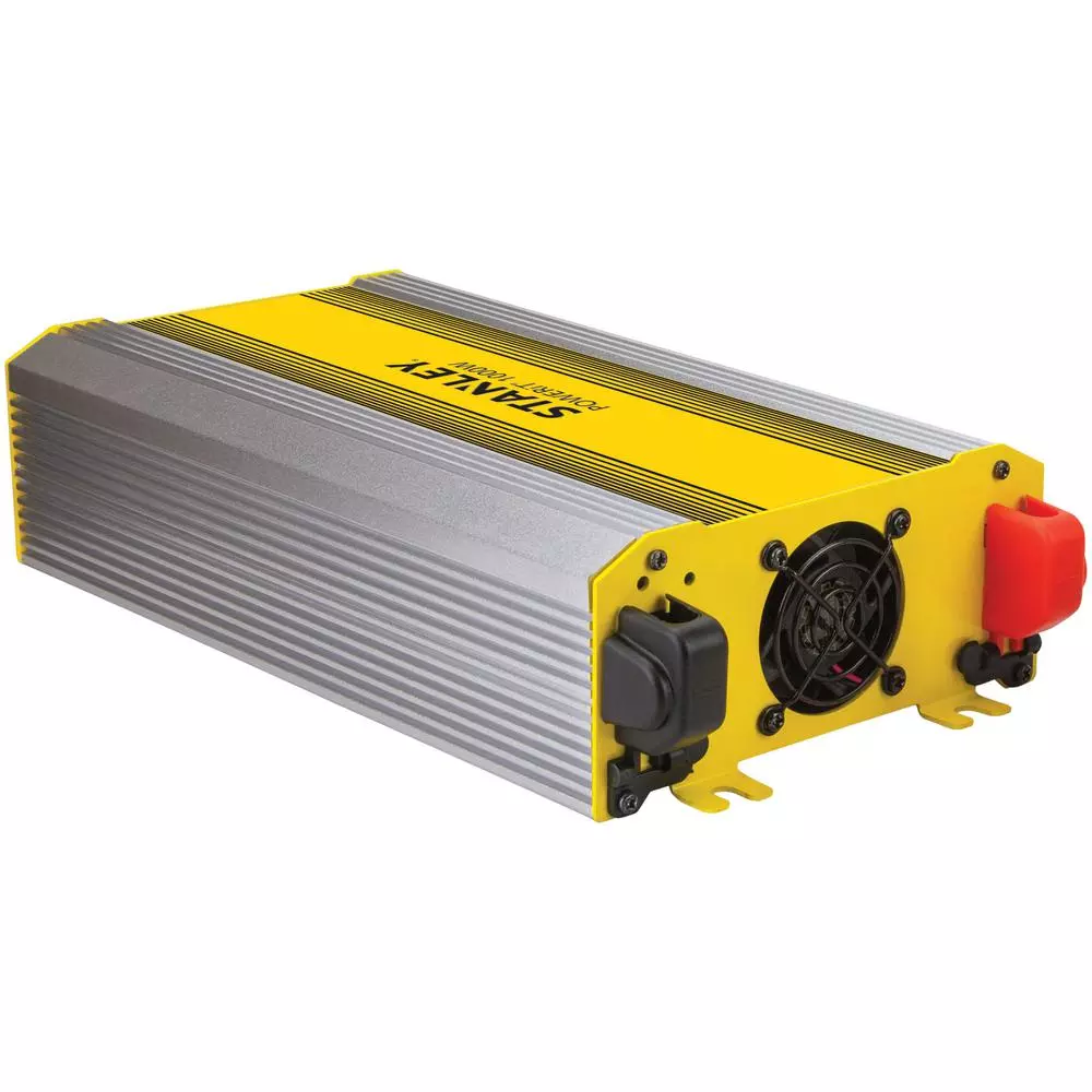 Stanley PI1000S 1000-Watt Digital Triple-Outlet Power Inverter, 12V DC to 120V AC
