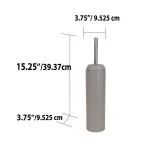Unbranded Modern Stainless Steel Toilet Brush with Hygienic Splash-Proof Holder - Tan/Gray thumbnail 4