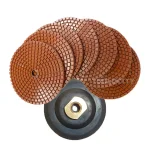 Toolocity JHX 4 in. Metal Bond Diamond Polishing Pad Set with Semi-Rigid Back Holder for Granite and Concrete thumbnail 1