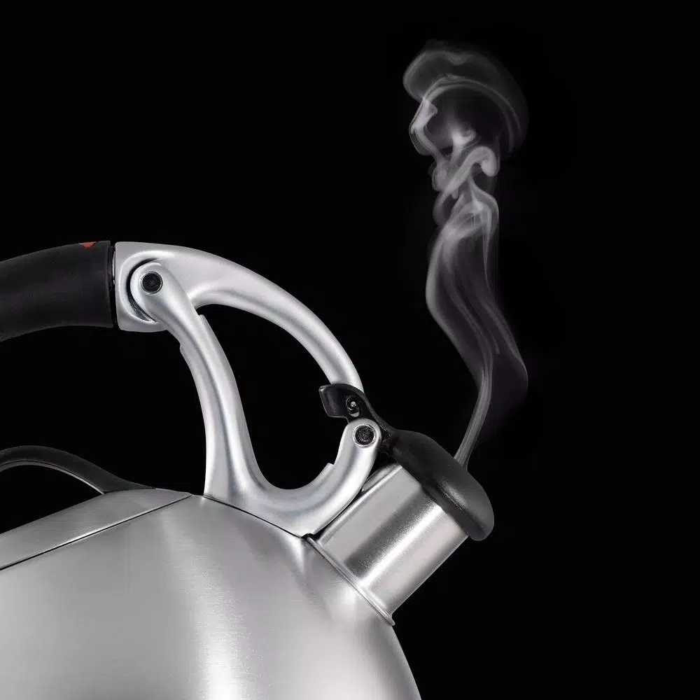 OXO Good Grips Uplift 8-Cup Brushed Stainless Steel Tea Kettle with Whistle