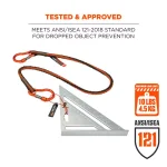 Ergodyne Squids 3110F(x) Dual Carabiner Tool Lanyard, Orange and Gray thumbnail 3