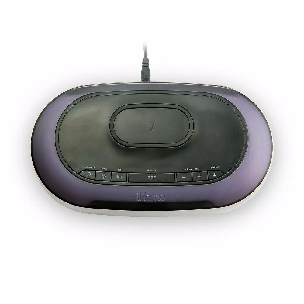 iHome TIMEBOOST GLOW Color Changing Bluetooth Alarm Clock Speaker with Qi Wireless Charging
