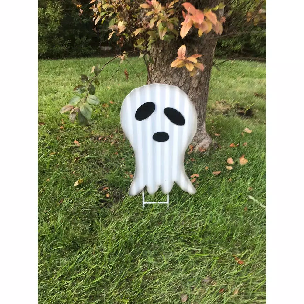 Worth Imports 23 in. Metal Halloween Ghost Yard Stake Decor, Set of 2