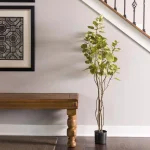 Vickerman 4 ft. Artificial Cotinus Coggygria Tree in Black Planter Pot thumbnail 1