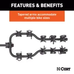 CURT Premium 5-Bike Hitch Mounted Bike Rack, 2-inch Receiver, 225 lb Capacity thumbnail 4