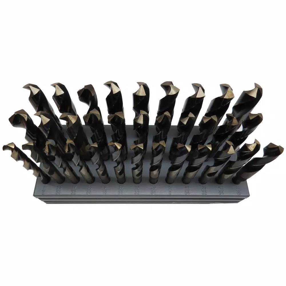 Drill America M42 Cobalt Reduced Shank Drill Bit Set, 33-Piece Metal Case