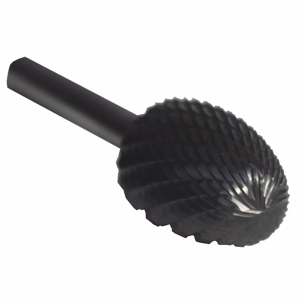 Drill America 1/2 in. x 7/8 in. Oval Solid Carbide Burr Rotary File Bit, 1/4 in. Shank