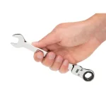 TEKTON 14 mm Flex-Head Ratcheting Combination Wrench, 6-Point Box End thumbnail 2