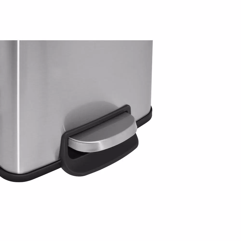 Innovaze 8 Gallon Stainless Steel Rectangular Step-On Kitchen Trash Can with Fingerprint Resistant Finish