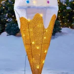 Home Accents Holiday 42 in. Warm White 40-Light LED Ice Cream Yard Decoration thumbnail 6