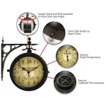 Infinity Instruments Charleston 8 in. Round Double-Sided Outdoor Wall Clock & Thermometer thumbnail 5