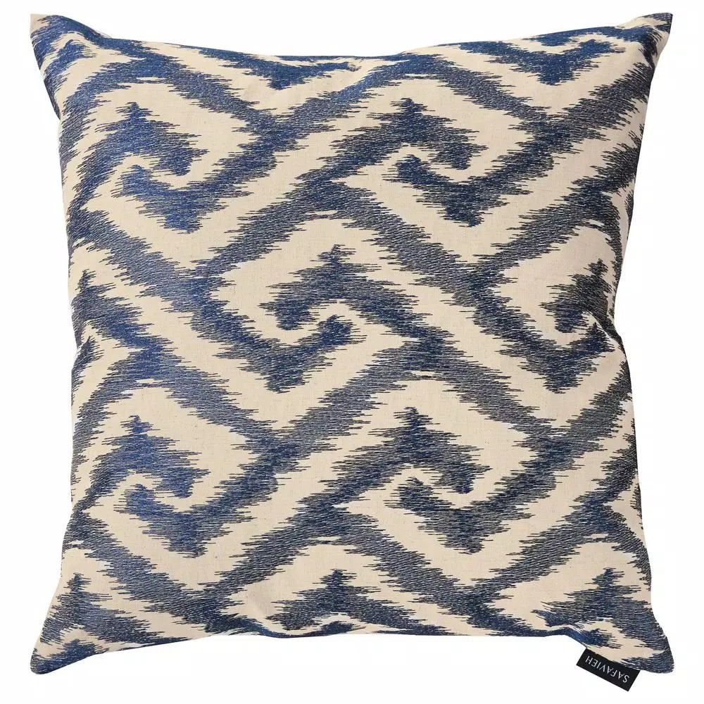 Safavieh Teddy Blue Geometric Embroidered Throw Pillows, 18 x 18 in. (Set of 2)