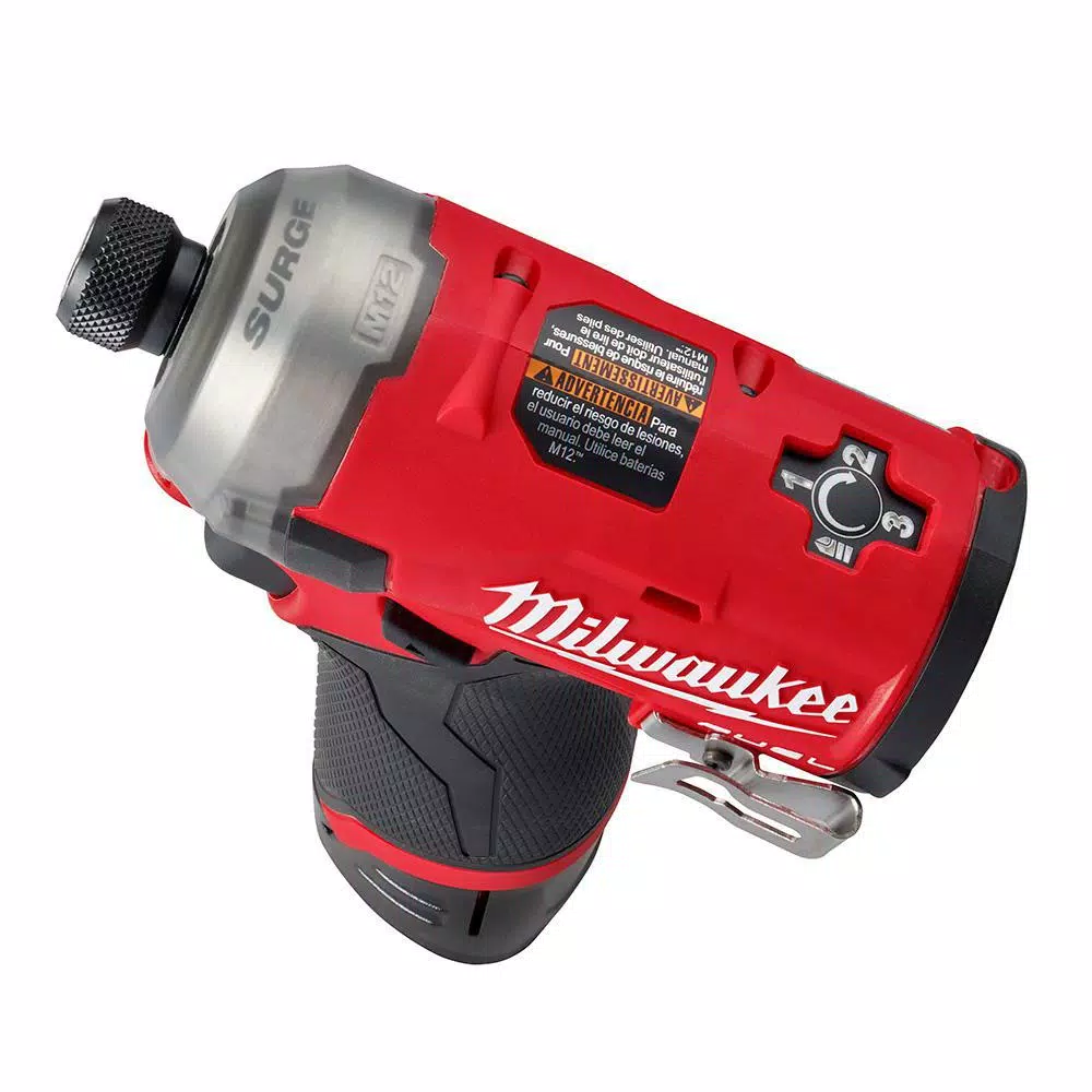 Milwaukee M12 FUEL 12V Brushless Stubby 3/8 in. Impact Wrench & 1/4 in. Hex Hydraulic Impact Driver Combo Kit