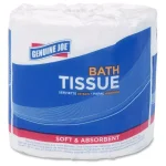 Genuine Joe White 2-Ply Recycled Fiber Bath Tissue, 96 Rolls per Carton (500 Sheets per Roll) thumbnail 1