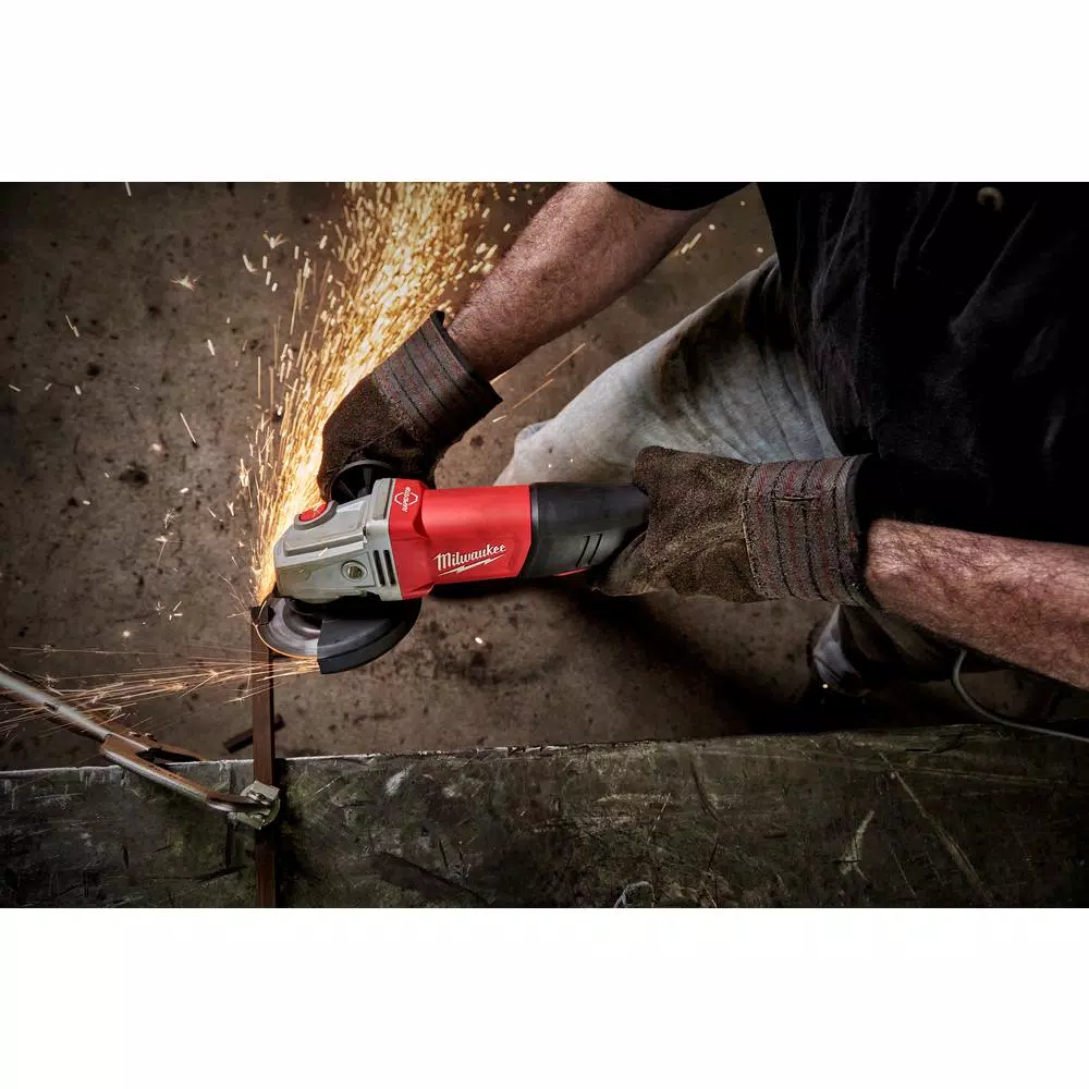 Milwaukee 11 Amp 4-1/2 in. or 5 in. Braking Small Angle Grinder, Paddle Switch, No-Lock