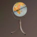 Waypoint Geographic Emily 20 in. Illuminated Blue Ocean Floor Standing Globe with Wood Base and Casters thumbnail 2