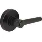 Defiant Highland Aged Bronze Privacy Door Lever with Round Rose thumbnail 1