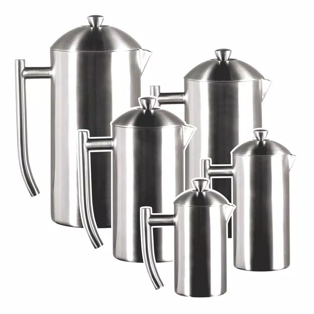 Frieling 2-Cup Stainless Steel French Press, 17 oz Double-Walled Insulated Coffee Maker