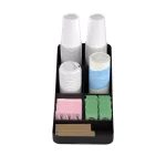 Mind Reader Trove 7-Compartment Coffee Condiment Organizer Caddy, Black thumbnail 3