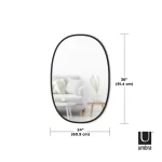 Umbra Hub Oval Modern Black Mirror with Rubber Rim, 36 in. x 24 in. thumbnail 8