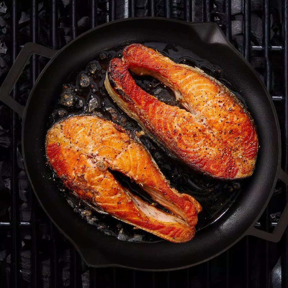 General Store Addlestone 12 in. Cast Iron Grill Pan, Pre-Seasoned Black