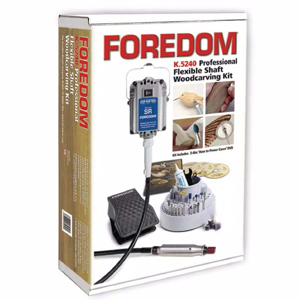 Foredom SR Woodcarving Rotary Power Tool Kit with H.44T Handpiece and 31-Piece Accessory Set