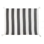 LR Home Metty Charcoal and Ivory Bold Striped Tasseled Cotton Throw Blanket thumbnail 2