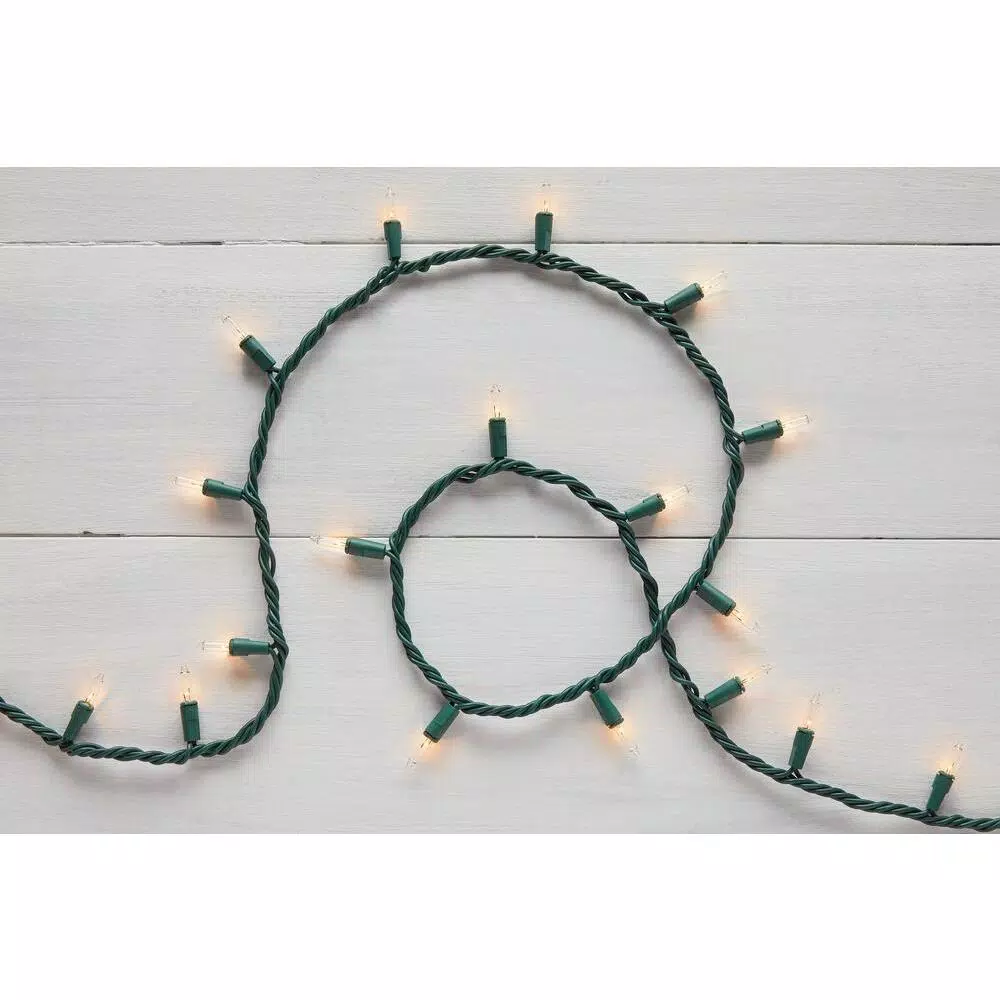 Home Accents Holiday 150-Light Incandescent Clear Mini String Lights, 8 Functions, Indoor/Outdoor