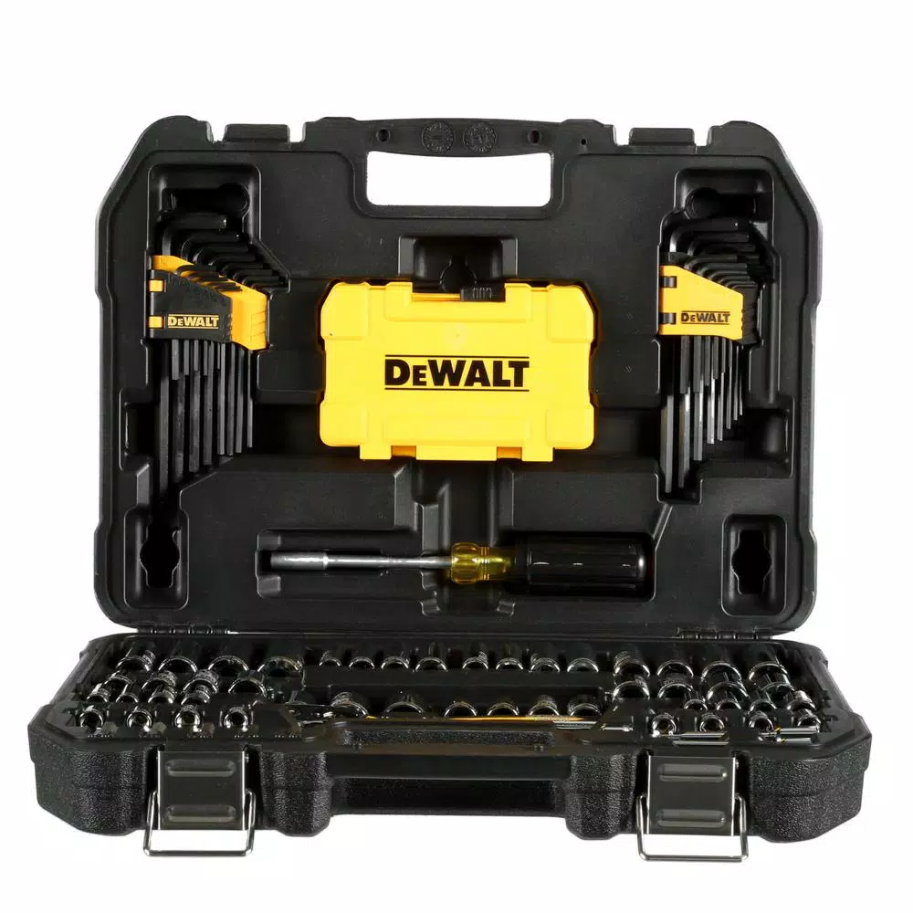 DEWALT 108-Piece 1/4 in. and 3/8 in. Drive Polished Chrome Mechanics Tool Set