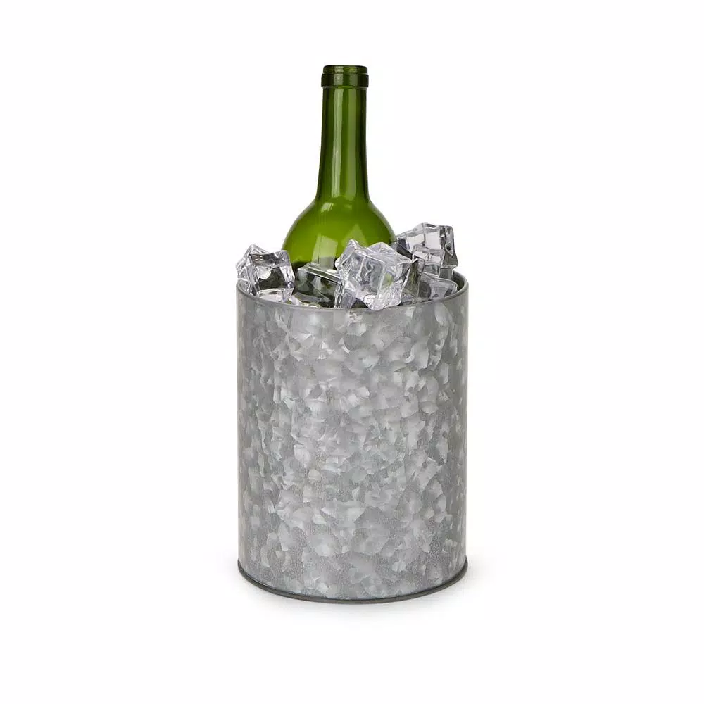 Mind Reader Silver Galvanized Steel Utensil Holder and Kitchen Condiment Organizer Set