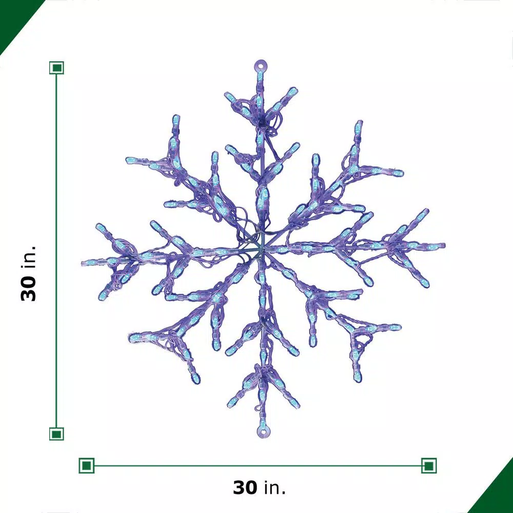 Fraser Hill Farm 30 in. Blue LED Snowflake Specialty Christmas Light