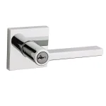 Kwikset Halifax Square Entry Door Lever, Polished Chrome with SmartKey Security thumbnail 1