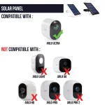 Wasserstein Solar Panel for Arlo Ultra with 360° Wall Mount and 6.5 ft Magnetic Cable thumbnail 3