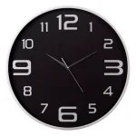 Pinnacle Silver and Black 18-Inch Round Wall Clock with Silent Mechanism thumbnail 2