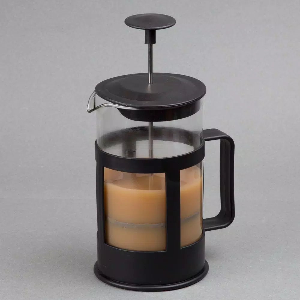 Creative Home 1000ml Glass French Press Coffee Maker and Tea Steeper, 4-Cup Stainless Steel Filter, Black