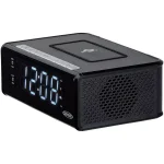 JENSEN Dual Alarm Clock Radio with Qi Wireless Charging, AM/FM, USB Port, and Aux Input - Black thumbnail 3