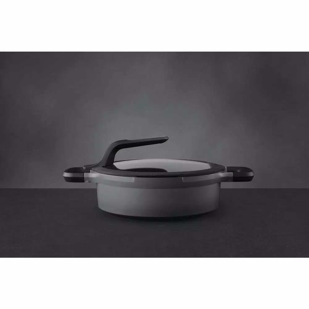 BergHOFF GEM Stay Cool 3.5 qt. Cast Aluminum Nonstick Saute Pan with Glass Lid, Gray