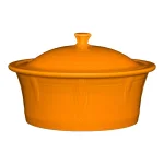 Fiesta Butterscotch Large Ceramic Covered Casserole Dish with Lid, 2.75 qt. thumbnail 1